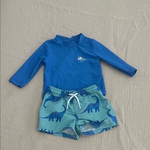 Carter's Blue Dino Rashguard Set